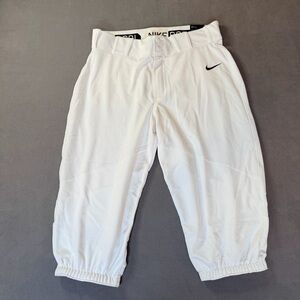Nike Vapor Pro Slim Fit-High Cuff-Knicker-Men's White Baseball Pants-Large-NWT
